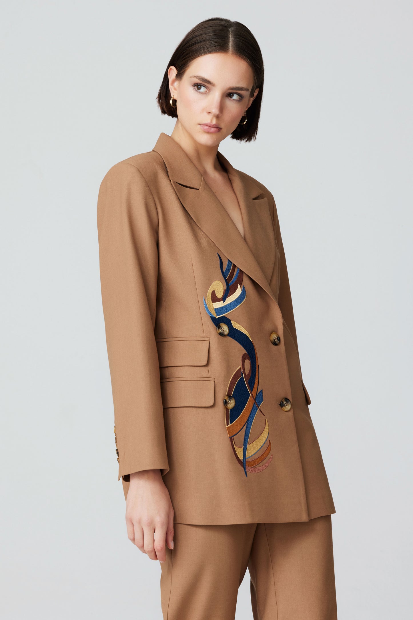 
                  
                    Anka Wool Camel Jacket With Embroidery
                  
                