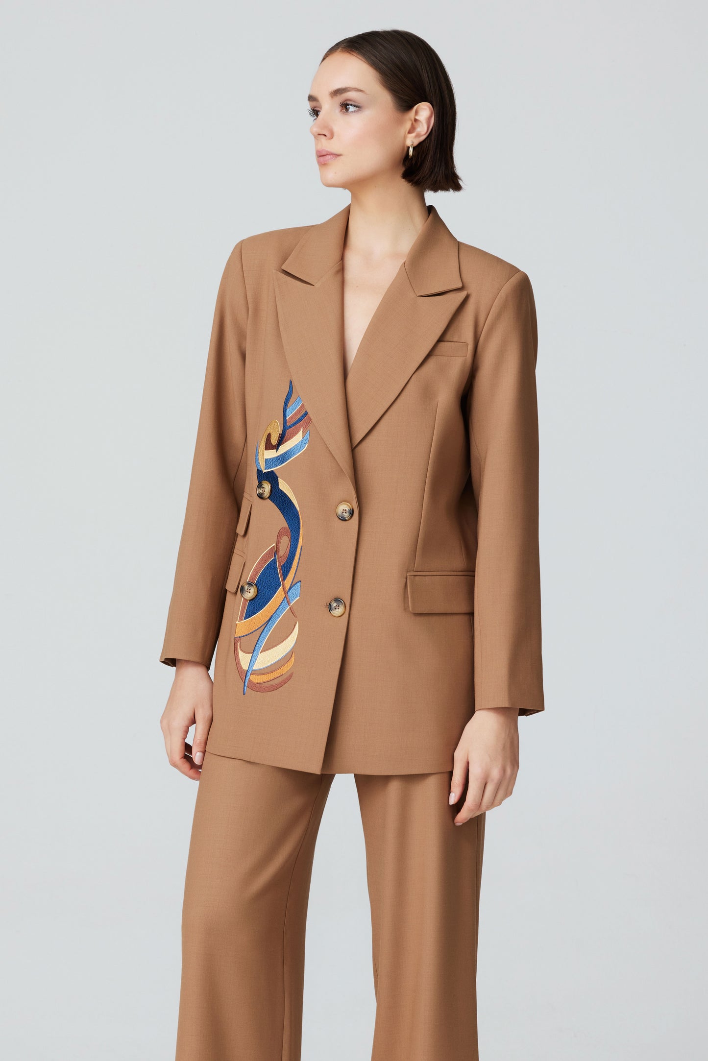 
                  
                    Anka Wool Camel Jacket With Embroidery
                  
                