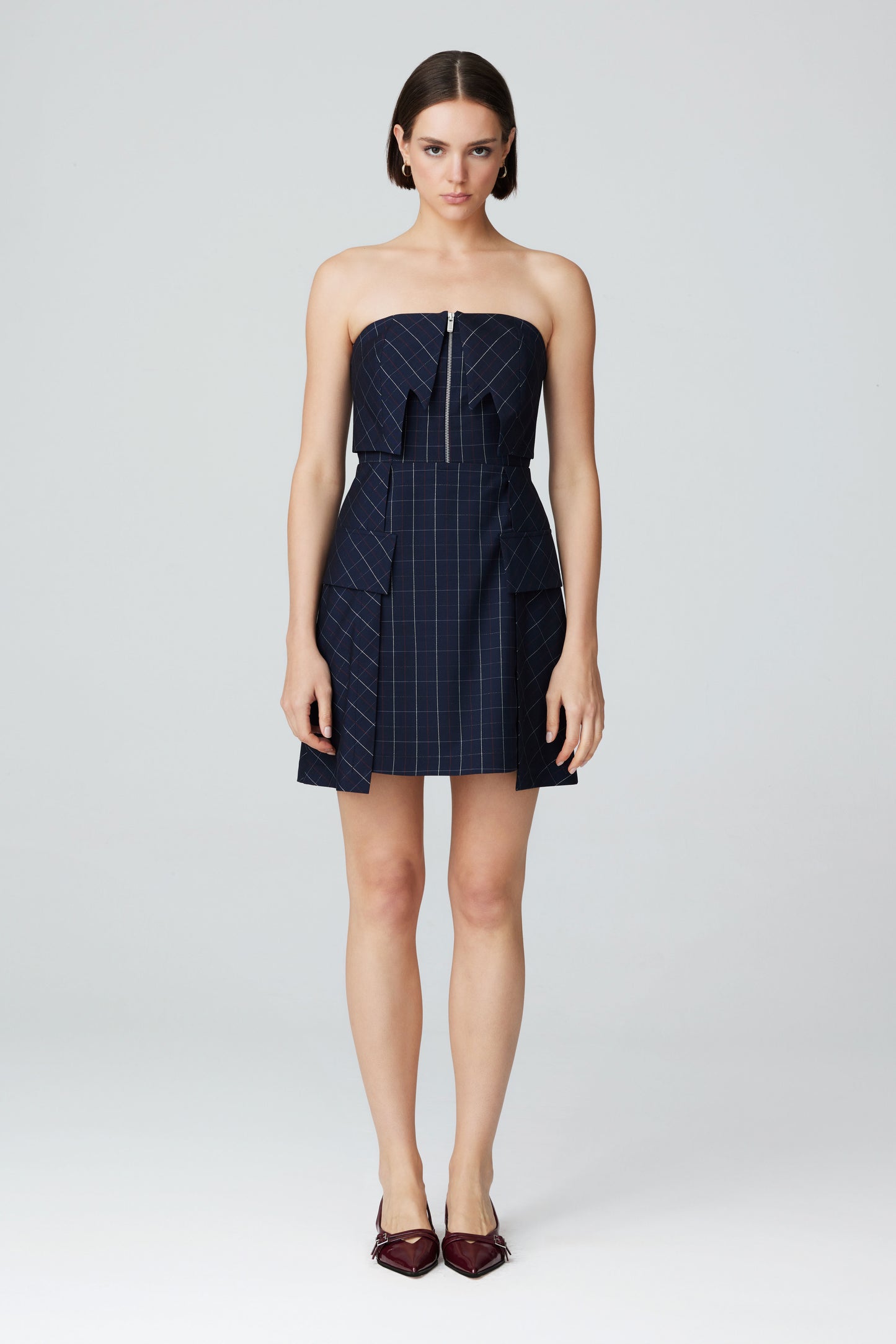 
                  
                    Bella Wool Check Navy Dress
                  
                