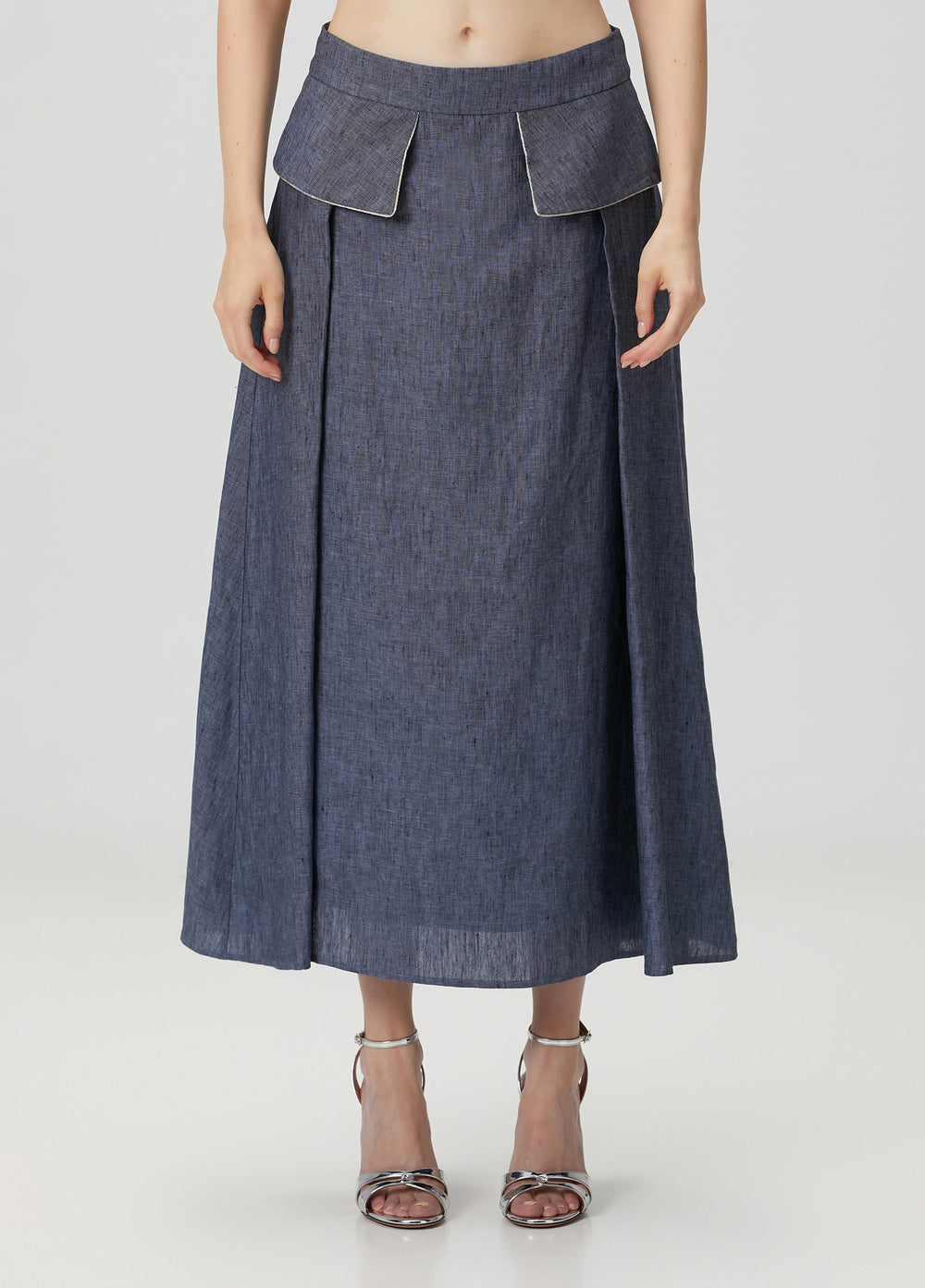 Atlas Midi Linen Skirt