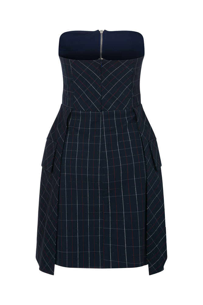 
                  
                    Bella Wool Check Navy Dress
                  
                