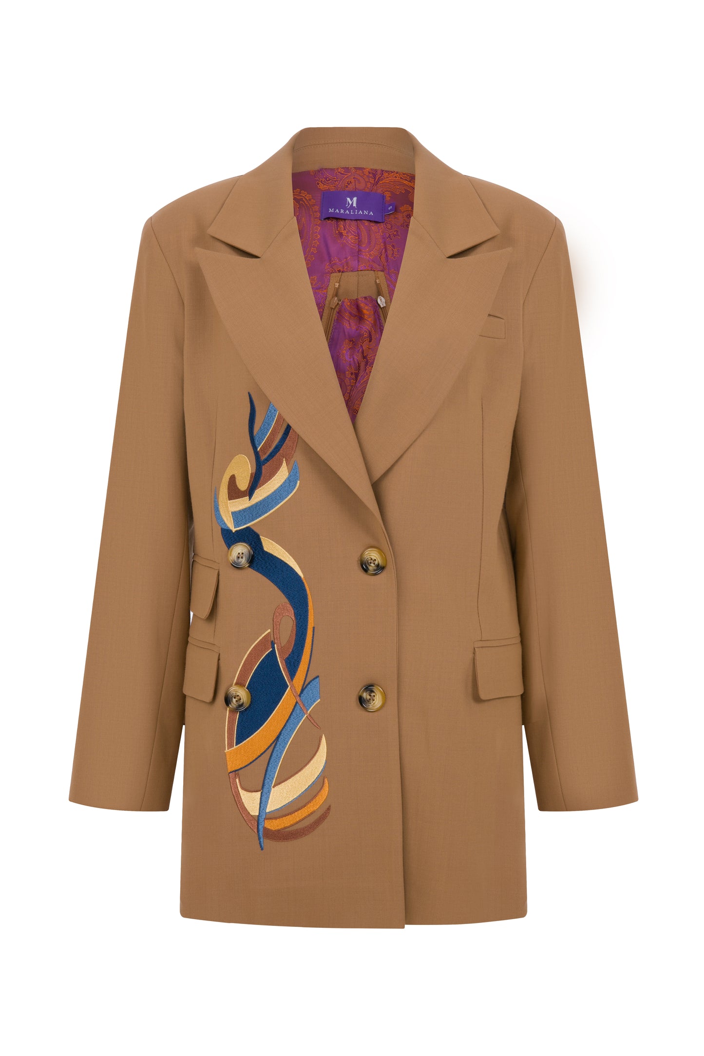 
                  
                    Anka Wool Camel Jacket With Embroidery
                  
                