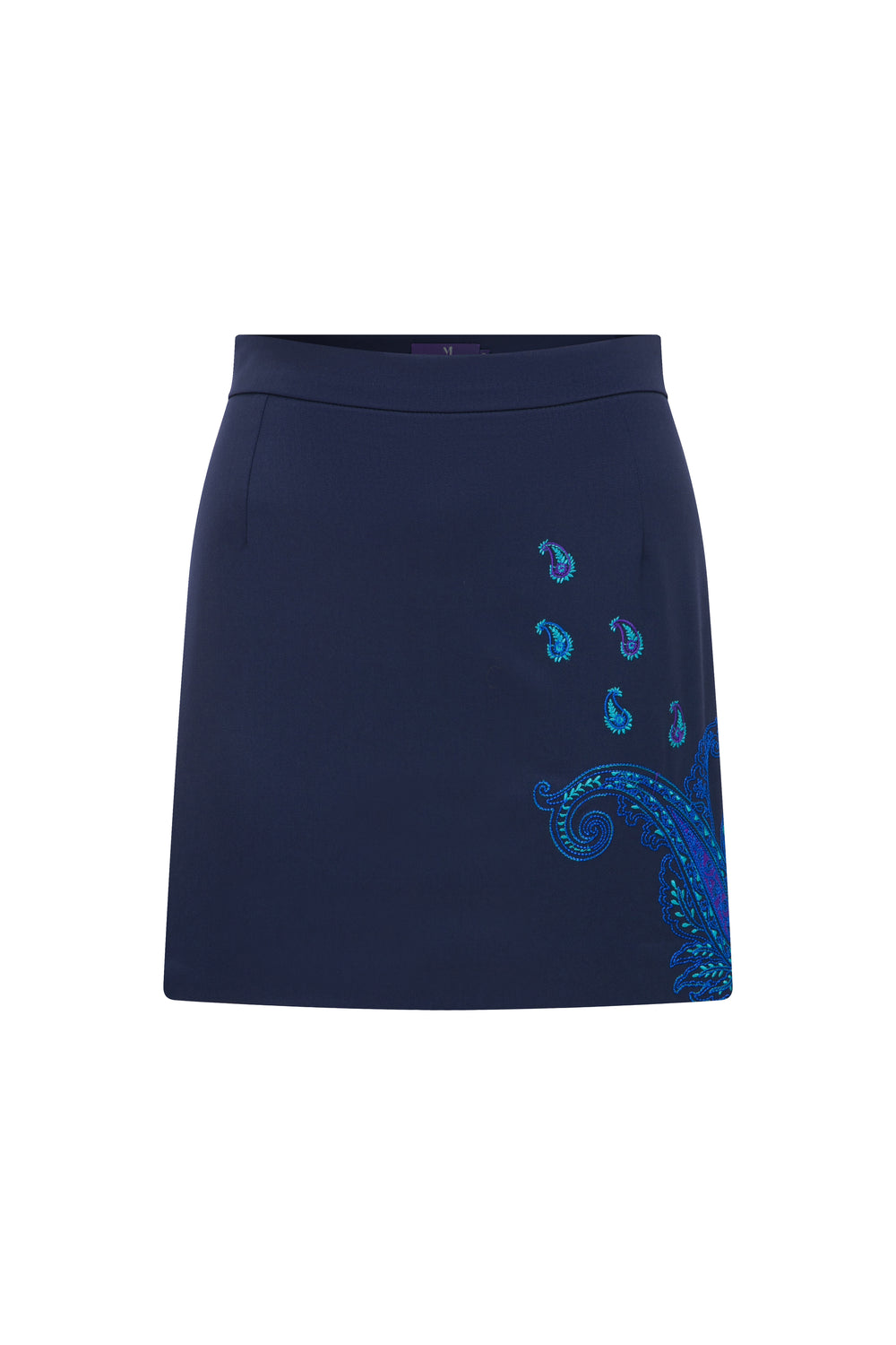 Isla Wool Mini Skirt With Paisley Embroidery