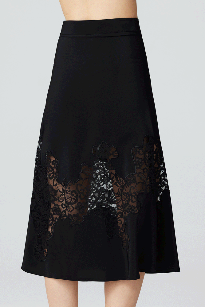 
                  
                    Zoe Silk Skirt With Lace Embroidery
                  
                