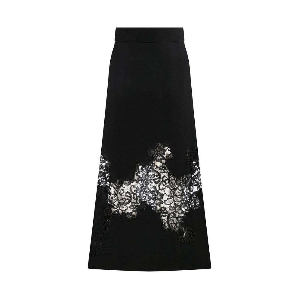 Zoe Silk Skirt With Lace Embroidery