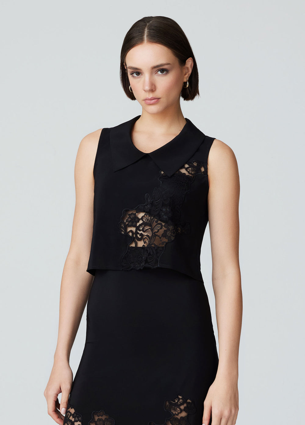 Zoe Silk Top With Lace Embroidery