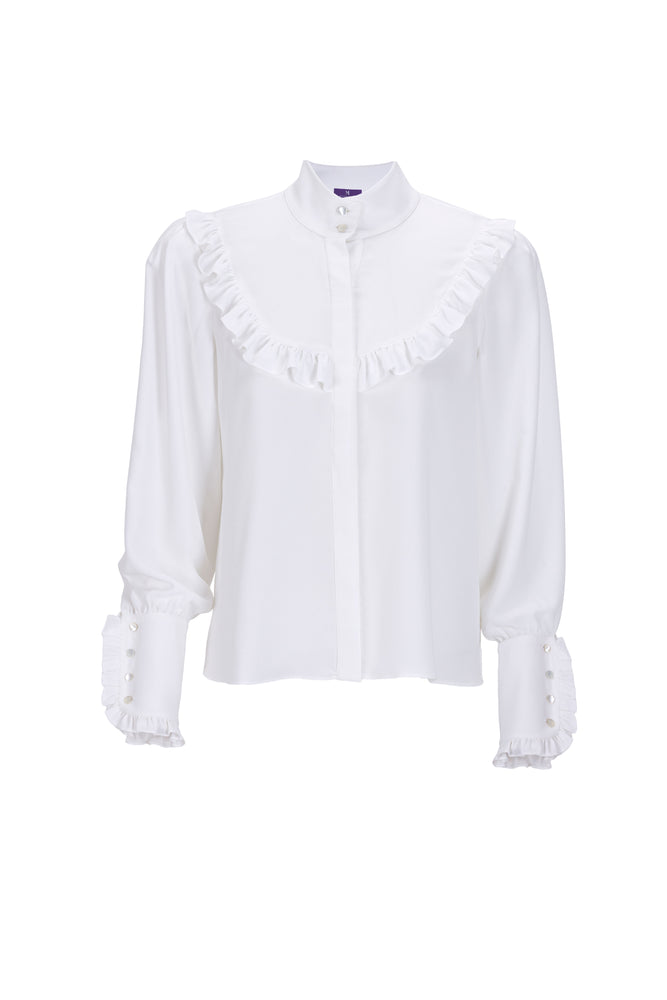 
                  
                    Crepe Blouse with Frill Cuff
                  
                