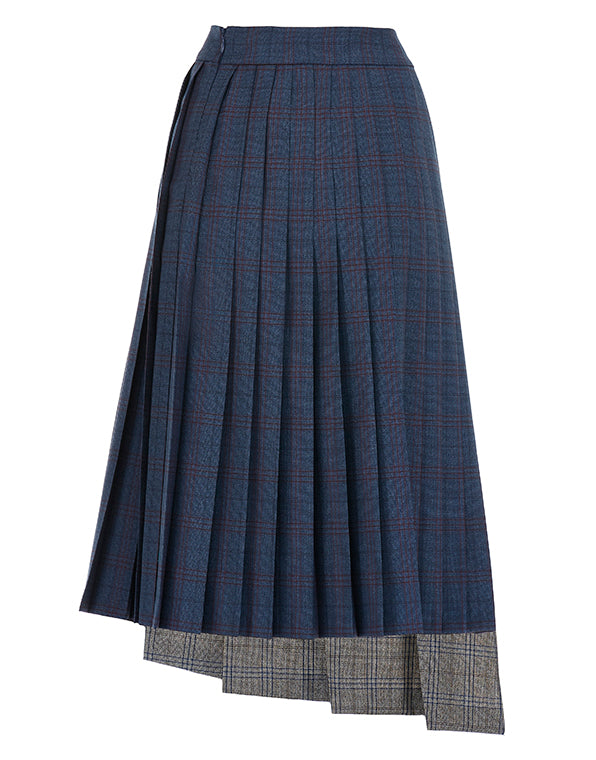 
                  
                    Asymmetric Checked Skirt
                  
                
