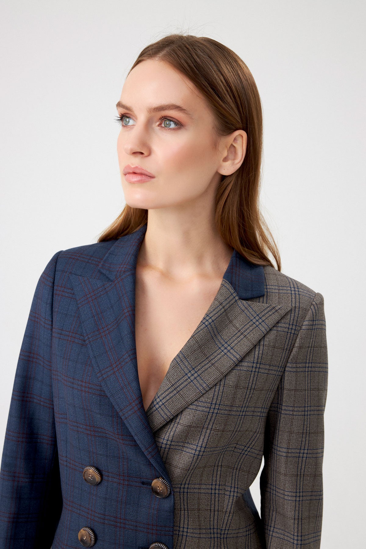
                  
                    Double-breasted Checked Jacket
                  
                