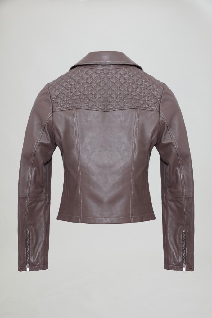 
                  
                    Mink Leather Biker Jacket
                  
                