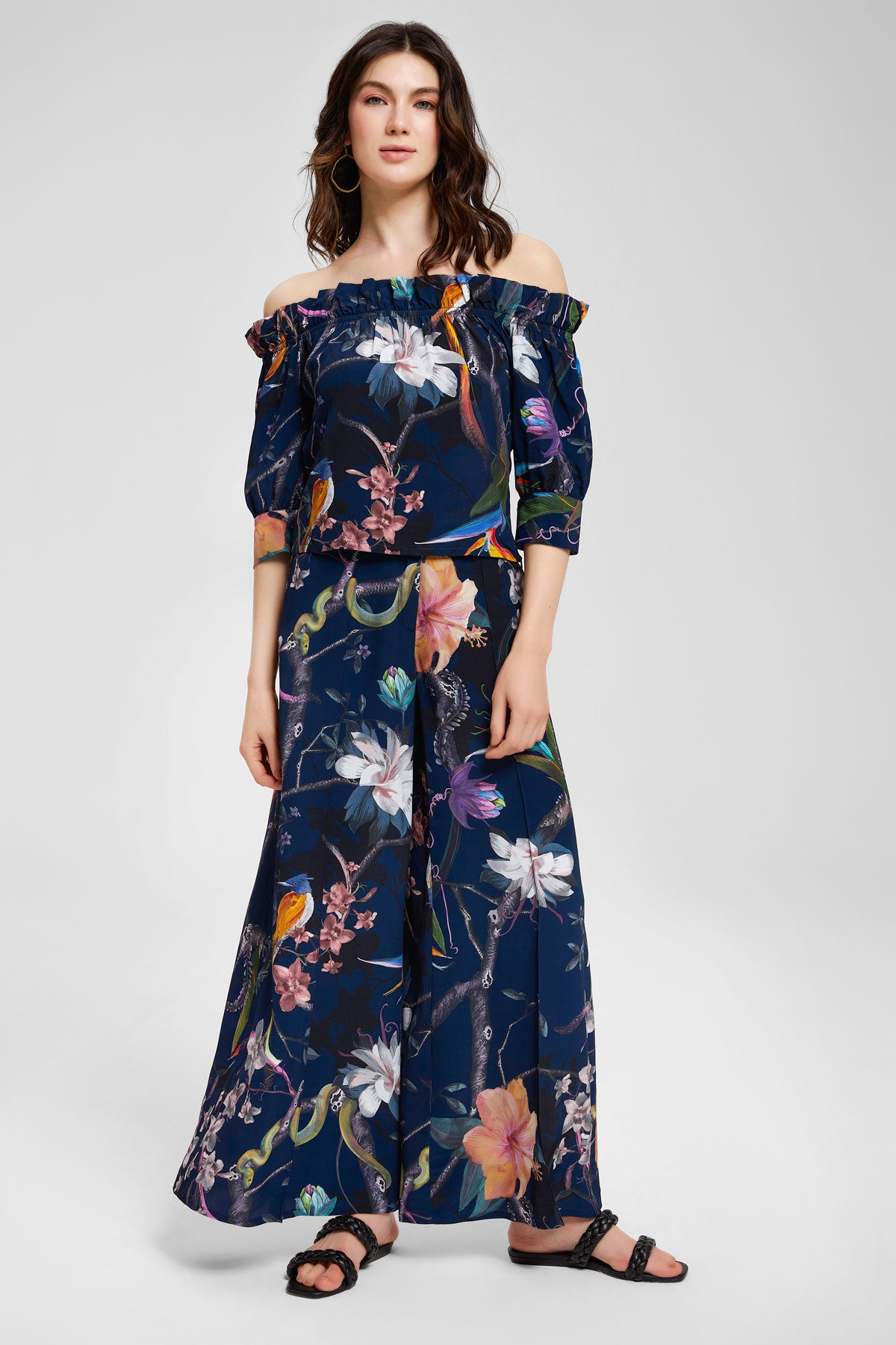 
                  
                    Jungle Print Wide - Leg Pants
                  
                