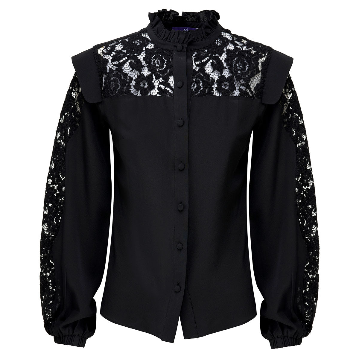 
                  
                    Lace Trimmed Silk Blouse
                  
                